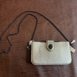 COACH Metallic Turnlock Crossbody